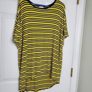 Lularoe Irma Yellow with Black Stripes Small